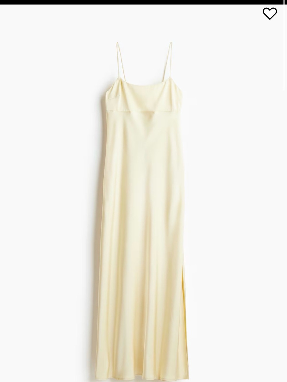 H&M TIE-DETAIL MAXI DRESS - Light Yellow